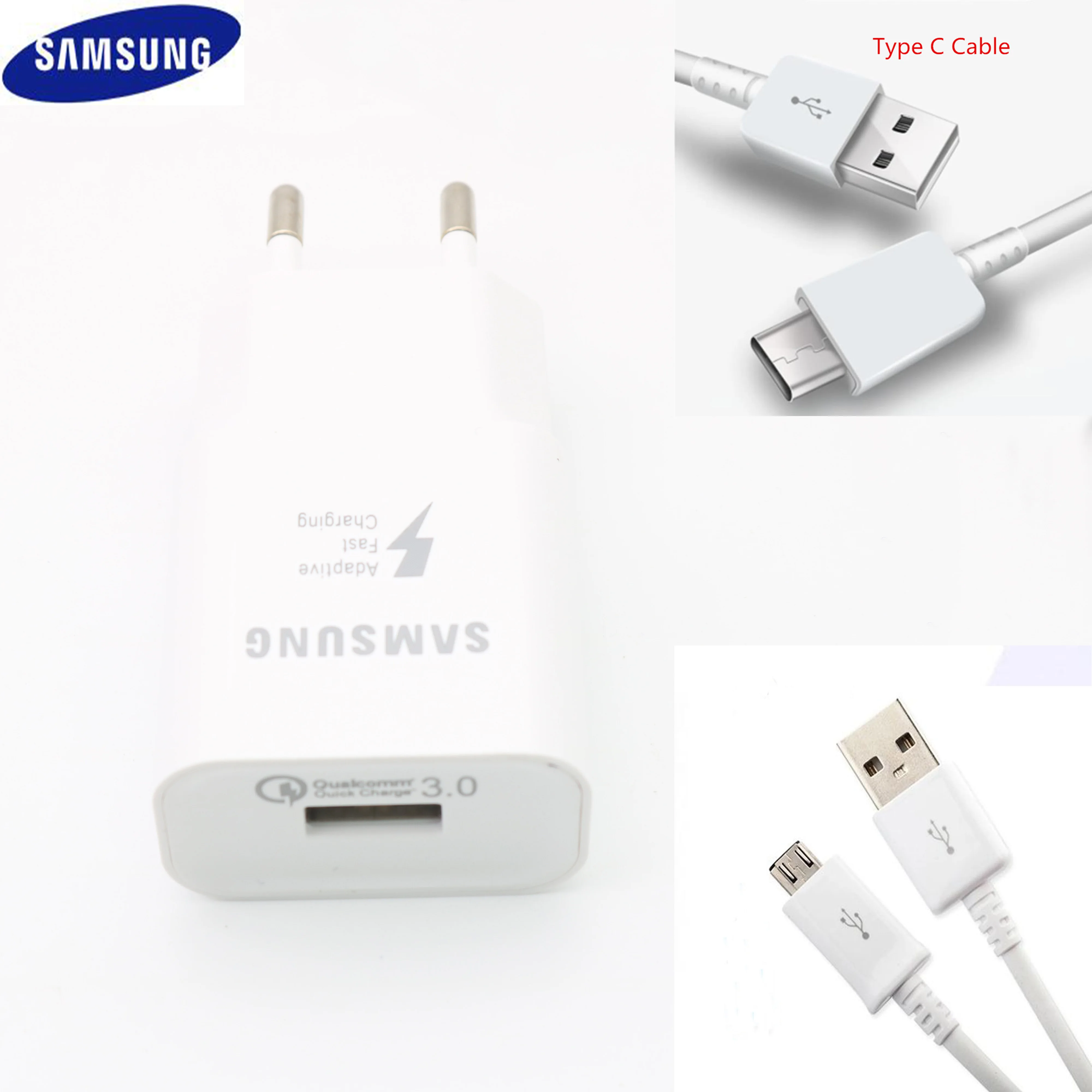 Оригинальное быстрое зарядное устройство Samsung QC3.0 EU адаптер для быстрой зарядки