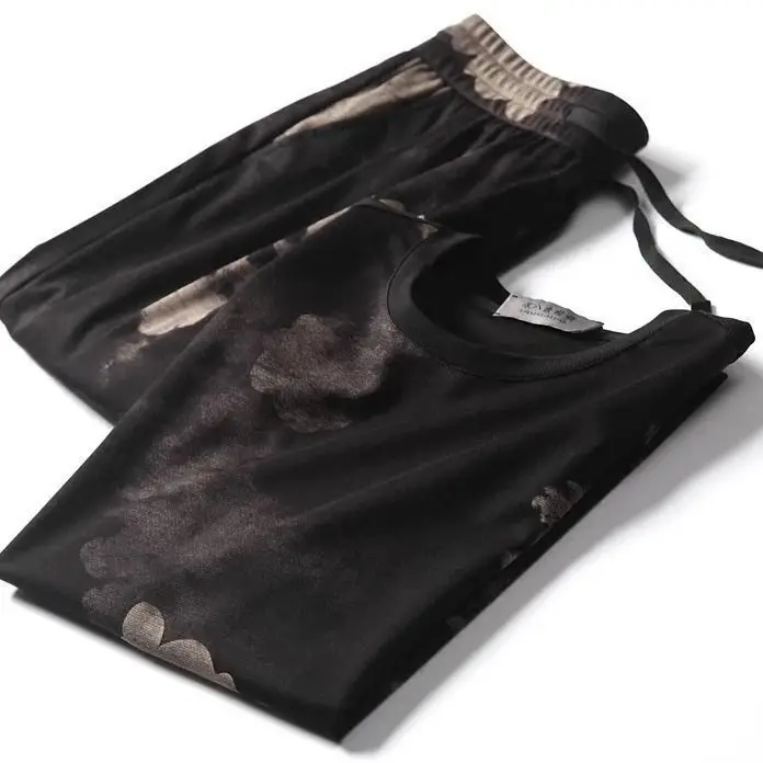 

2021 summer new short sleeve round neck casual suit men's short sleeve T-shirt two piece set