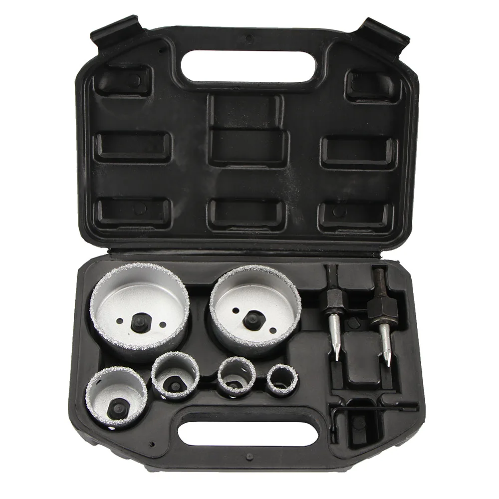 

1set 22-73mm For Tile Ceramic Marble Glass Diamond Coated Hole Saw Drill Bit Tool Set