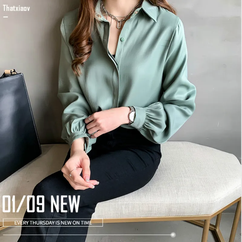 Повседневные свободные женские рубашки Новинка осени 2020 модная женская блузка с
