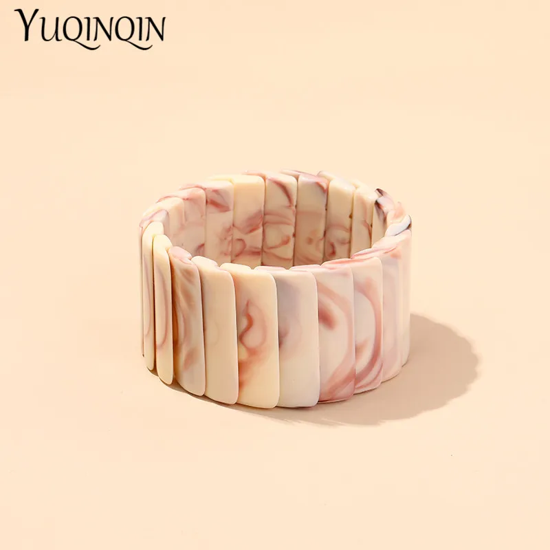 

Charms for Bracelets Bangles Designer Female Resin Wide Stretch Ladies Bracelets Indian Fashion Jewelry for Women Wholesale