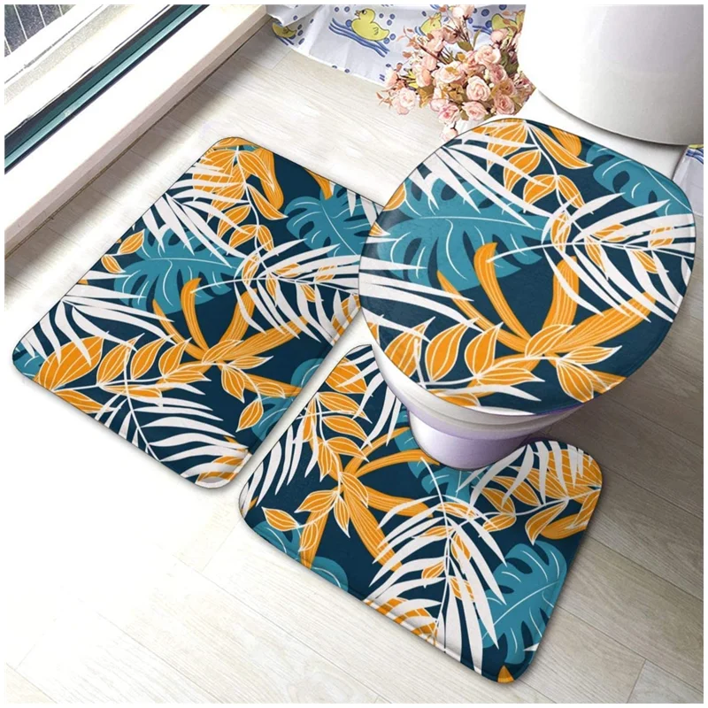 

Carpet mat 3 pieces non-slip bathroom rug coarse pile shower mat washing machine can be washed for living room office home
