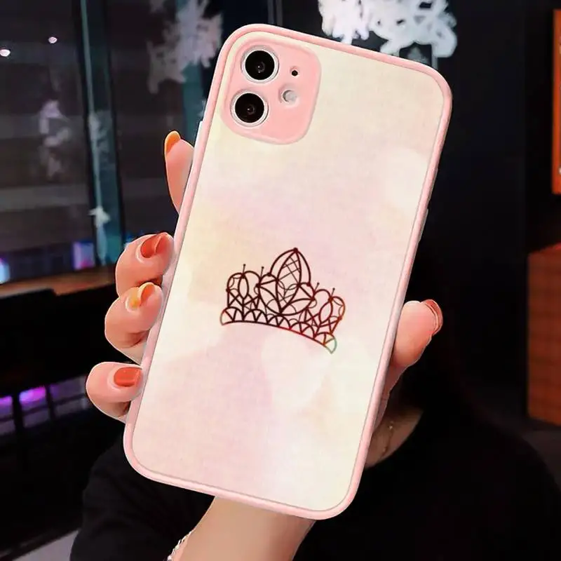 

Rose Pink Princess Queen Phone Case matte transparent For iphone 7 8 11 12 plus mini x xs xr pro max cover