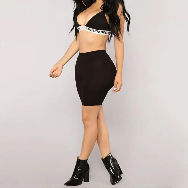 

Hot Women Casual High Elastic Waist Tight Fitness Slim Skinny Dancing Shorts Solid Color Exercise Shorts Female Girl Summer Fall