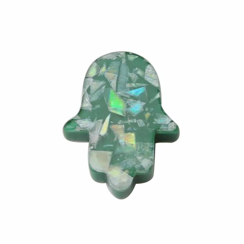 GREEN 10 шт./лот, 13*16 мм, модные, цветные, ручная Хамса, смола, ручная подвеска, подвеска, подходит для женщин, сделай сам, Хамса, ручная работа, ожерелье и браслет, ювелирные изделия - Окраска металла: GREEN