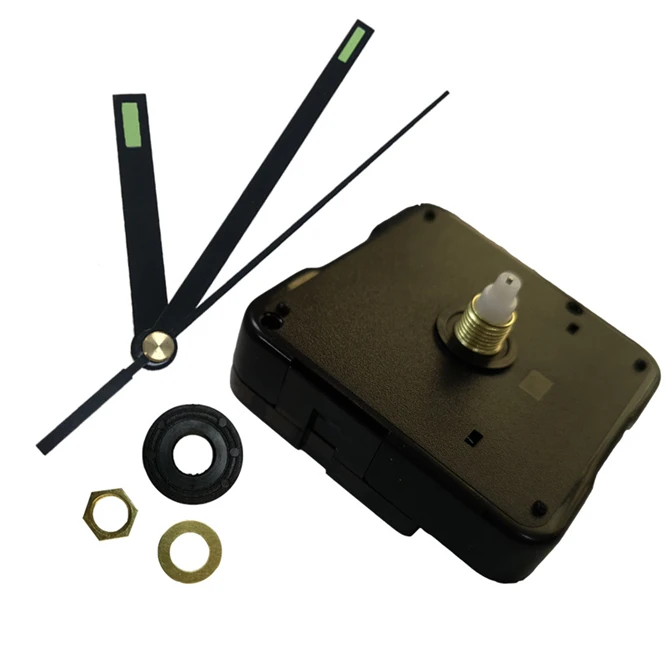 

3 years warranty 10sets Quartz Clock Movement with metal hook Mechanism 13mm shaft Spindle Luminous Hands Repair DIY Kit Set S