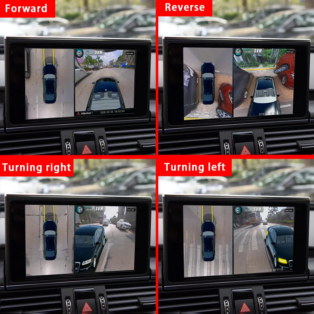 Камера заднего вида 1080P 360 градусов с функцией ночного видения|Видеорегистраторы|