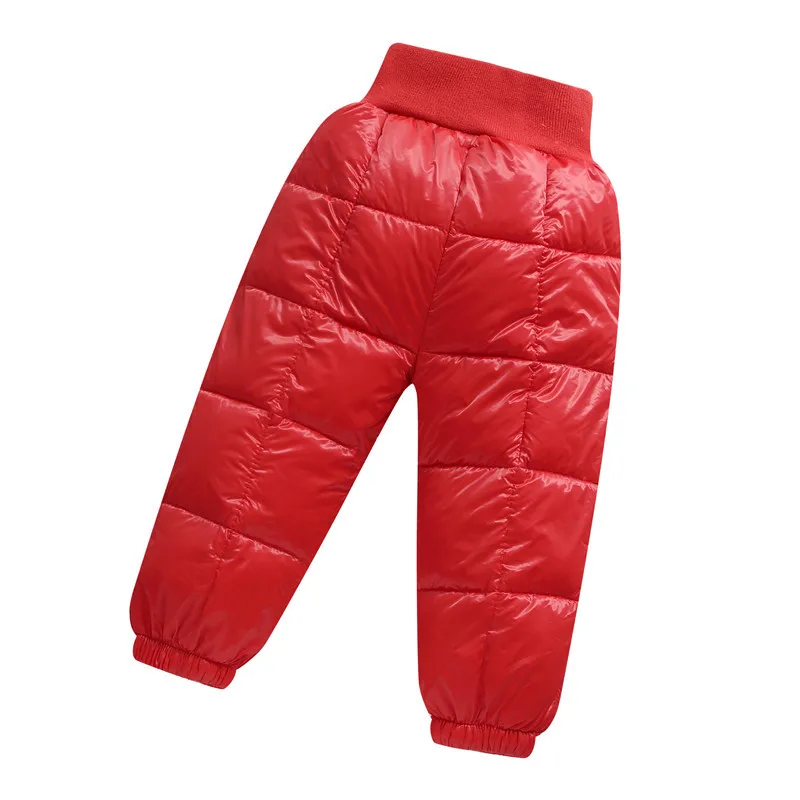 

Winter High Waist Thick Children's Down Cotton-Padded Trousers Boys Autumn Comfortable Clothes Girls Warm Pants Solid Color 2020
