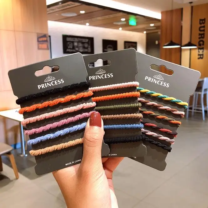 

1set Women Girls Simple Basic Color Wave Dot Ladies Headband Rubber Band Head Jewelry Elastic Hair Bands Hair Accessories