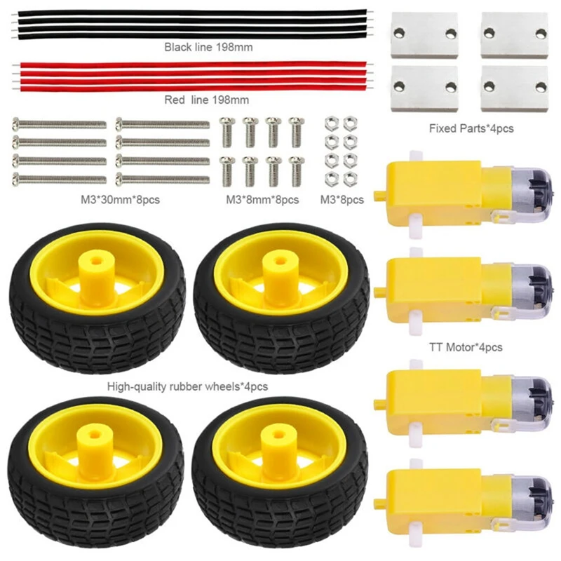 Для Arduino Robot Plastic Tire Wheel с DC 3-6V мотор-редуктор 1/2/1 Набор для |