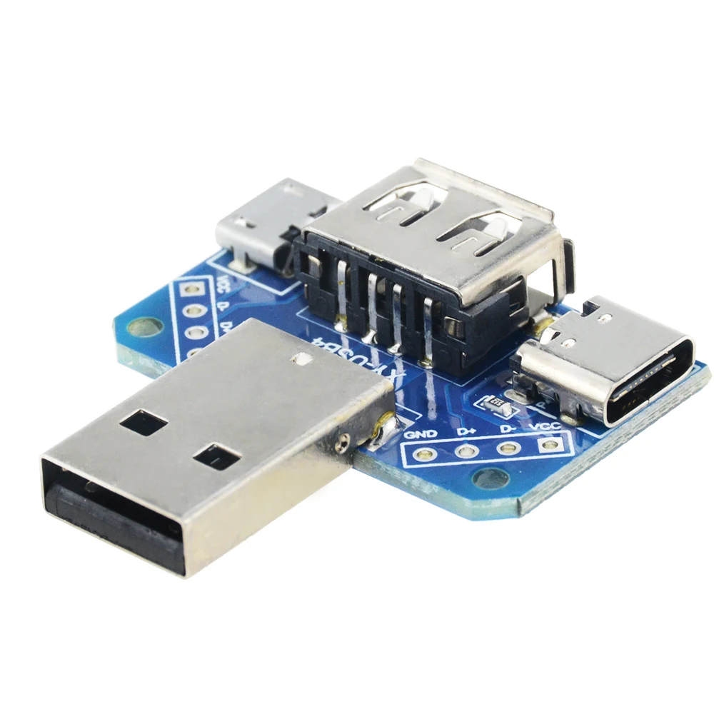 1 шт. DC 5 в 4 USB к Micro Type-C 4P 2 54 мм разъем адаптера пластина Папа-мама | Обустройство