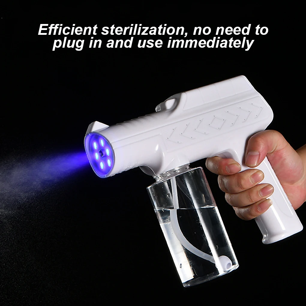 

Беспроводной пистолет дезинфицирующее средство распылитель ручной синий луч пара стерилизации небулизаторы 2 м Спрей расстояние дезинфиц...