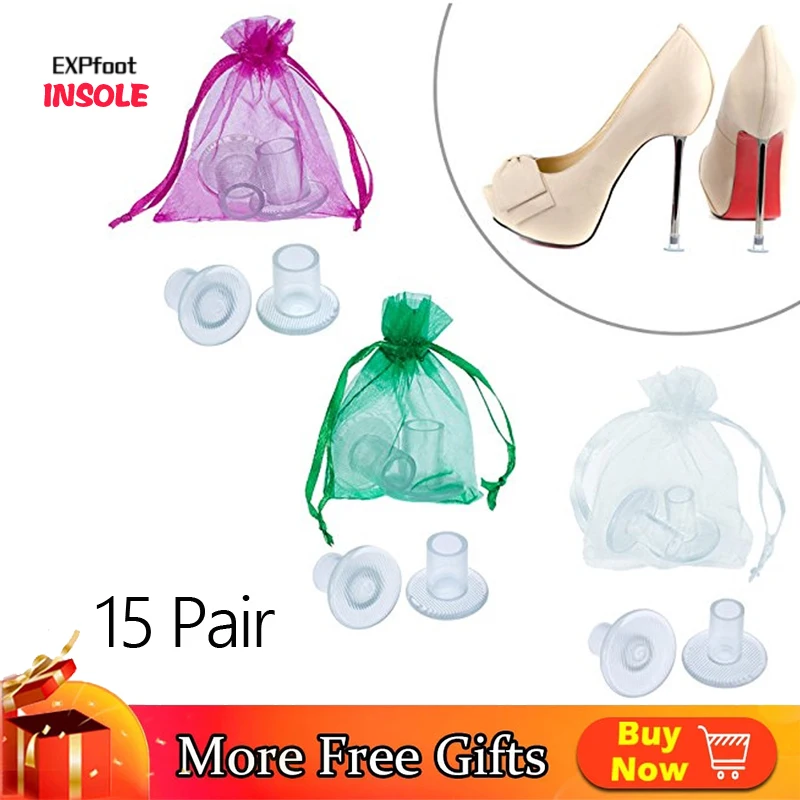 15 Pairs / Lot Heel Protectors High Heeler Latin Stiletto Heel Shoes Covers Caps Antislip Heel Stoppers For Bridal Wedding Party