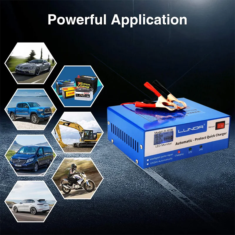 Умный автоматический автомобильный аккумулятор зарядное устройство 130 в 250 В до 12