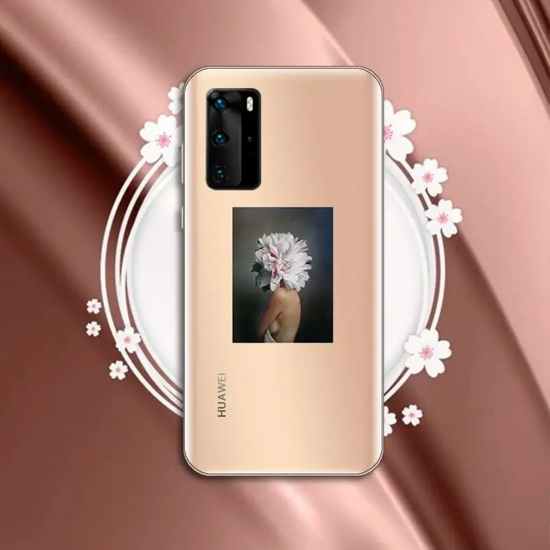 

flowers women painting design fashion luxury protective Phone Case Transparent for Huawei P honor 8 10i 20 30 40 smart 2019