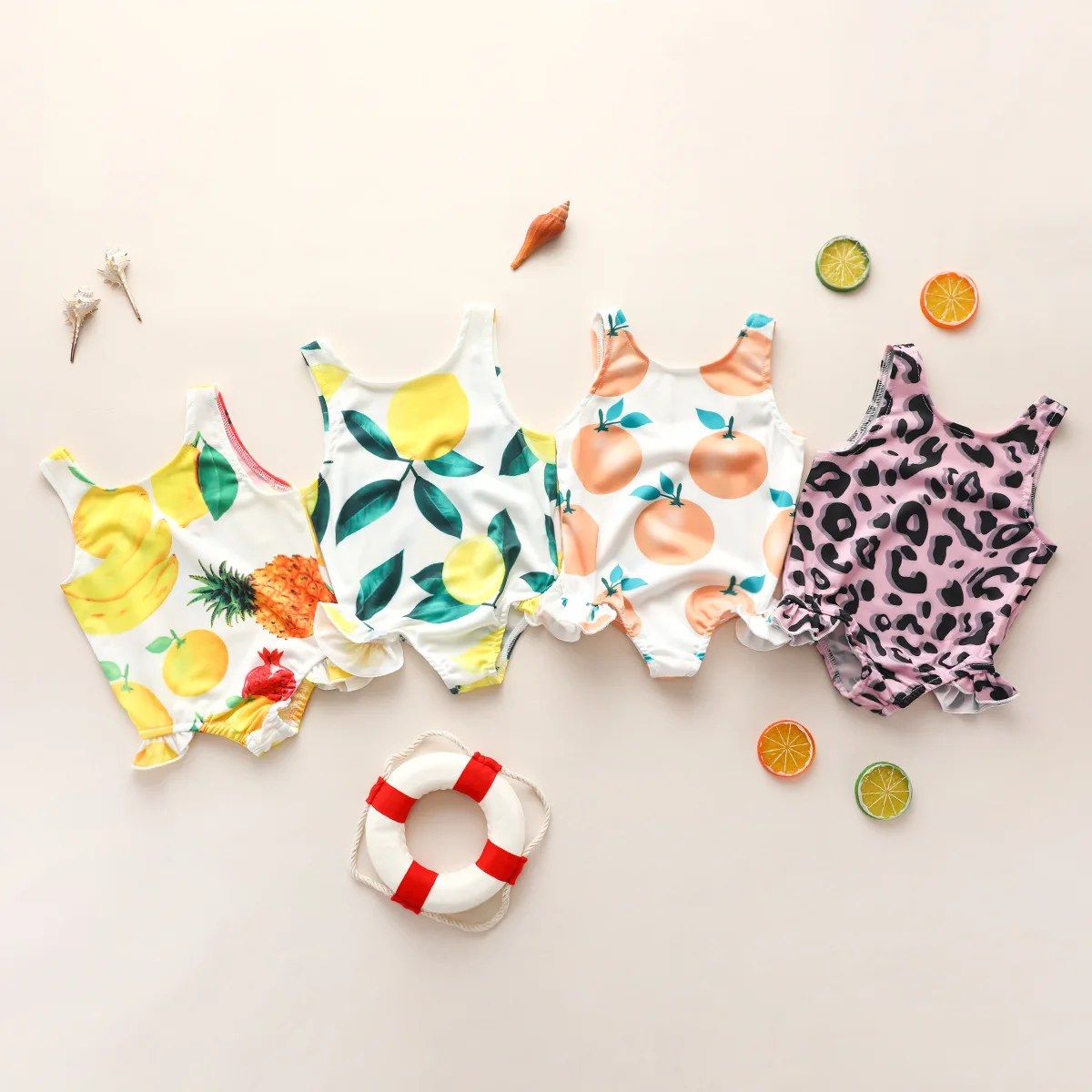 

Baby Swimwear 2021 Swimsuit Kids Children's Swimwear 3 Years Old Cartoon Fruit Bikini Kind Swimsuit Baby Girl Orange Swimsuit