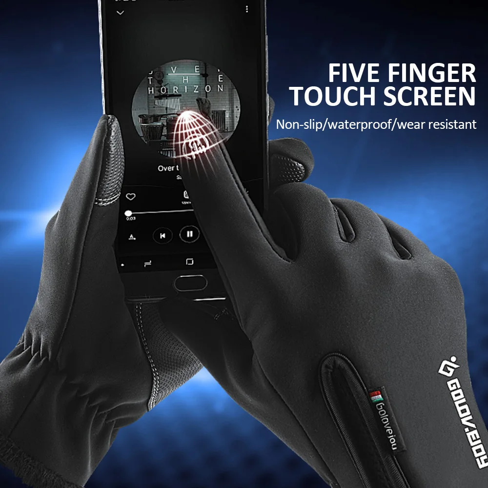 Зимние теплые лыжные перчатки для мужчин и женщин флисовые сноуборда с сенсорным