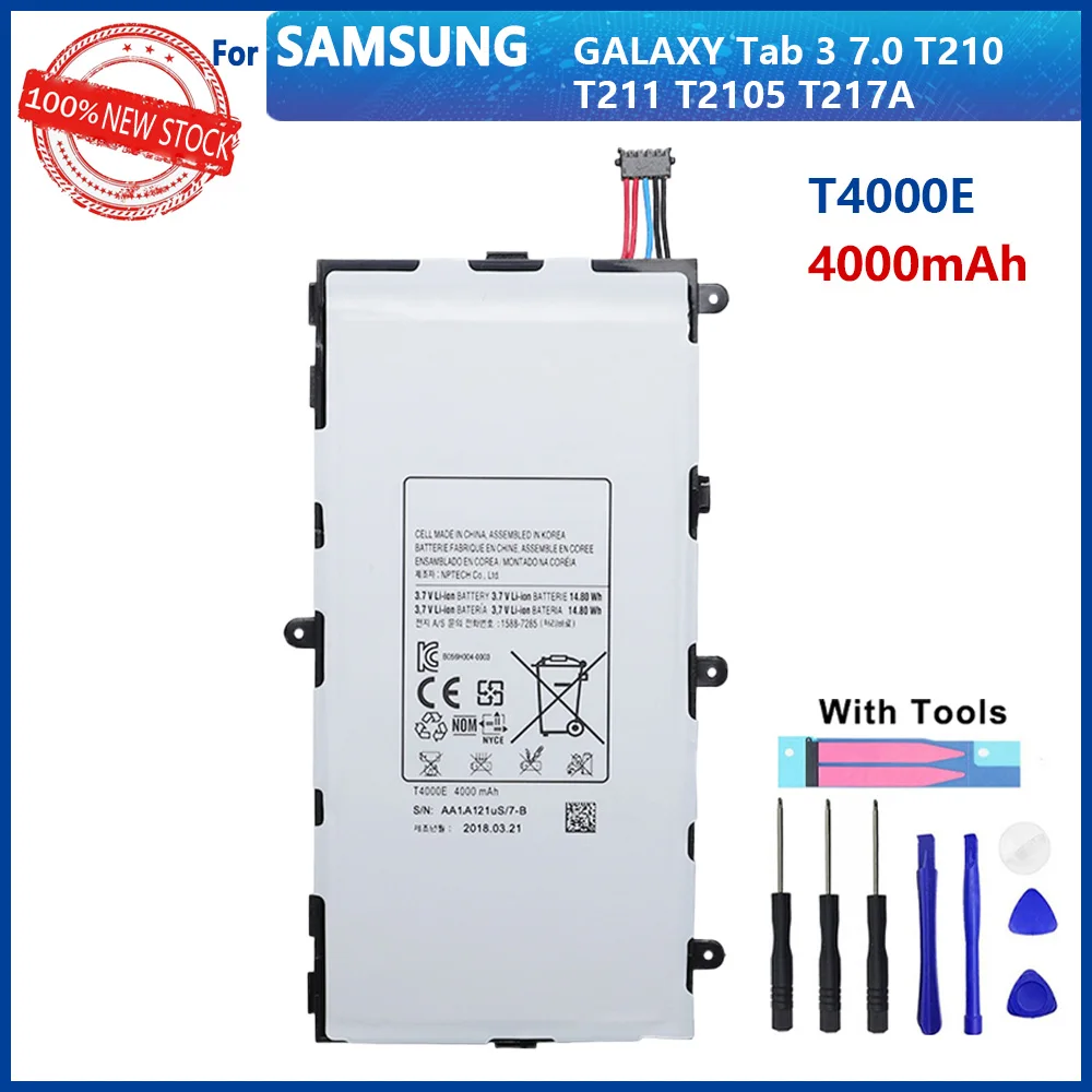 100% Оригинальный аккумулятор 4000 мАч T4000E для планшета Samsung Galaxy Tab 3 7 0 ''T211 T210 T215 T217A
