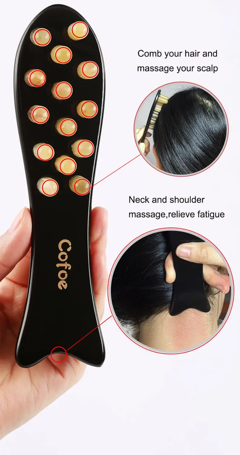Расческа Cofoe gua sha массажная для ногтей тип рыбы бридиан расческа массажа головы