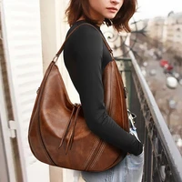 pu leather retro crescent shoulder armpit bag large capacity shoulder bag female simple fashion mother and child bag coin purse
