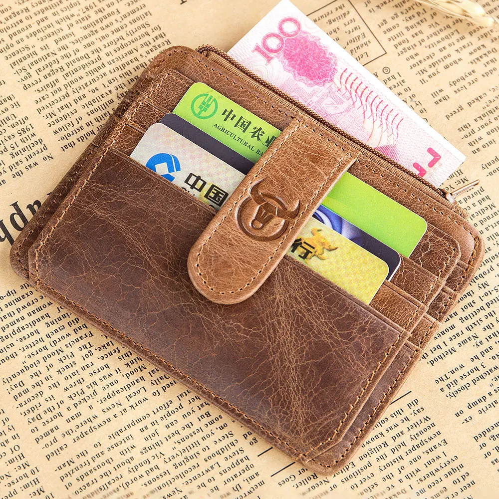 Кожаный кошелек BULLCAPTAIN с блокировкой радиочастотной идентификации и кредитных