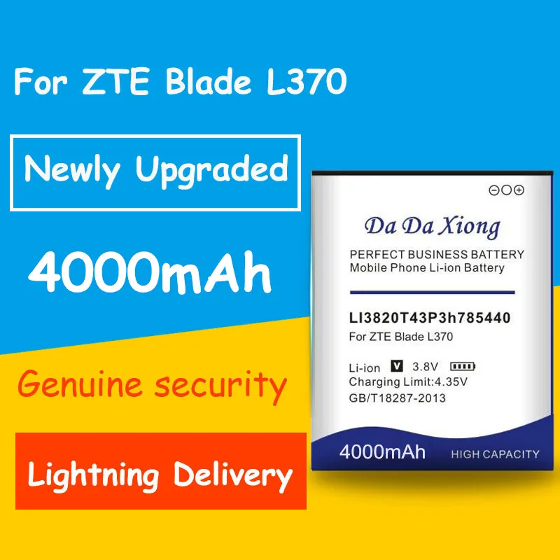 Бесплатная доставка 4000mAh LI3820T43P3h785440 Аккумулятор для ZTE Blade L370/для L2 Plus запасная