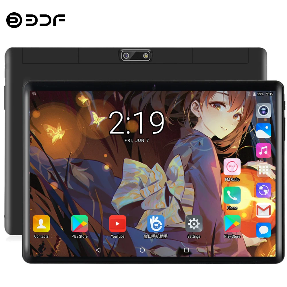 BDF 10 дюймов Планшеты ПК Android 1 ГБ/32B Octa Core Bluetooth Wi Fi мобильный телефон вызова Tab Tablet 7 8