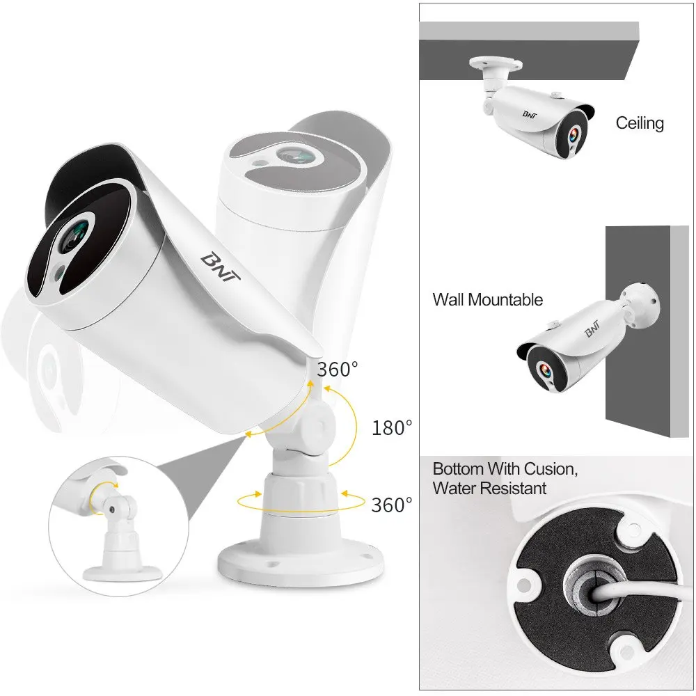 Камера видеонаблюдения H.265 водонепроницаемая домашняя камера безопасности POE 1080p