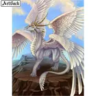 Алмазная живопись ARTBACK с серебряными крыльями дракона 5d, полноразмернаякруглая Алмазная мозаика, рукоделие, вышивка, домашний декор