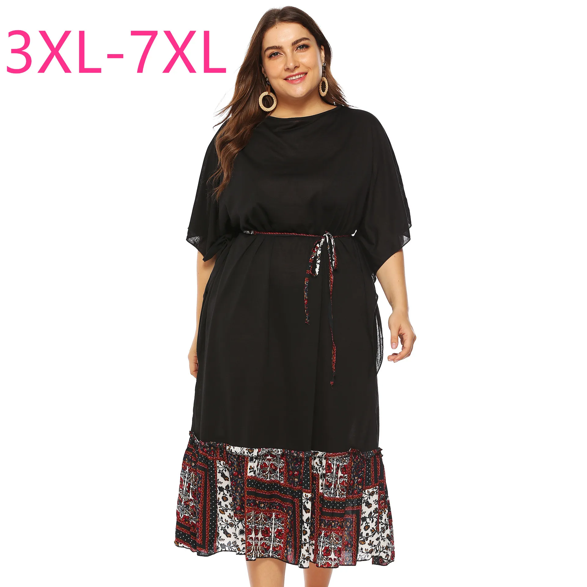 2021 новые летние размера плюс длинное платье для женщин большие свободные