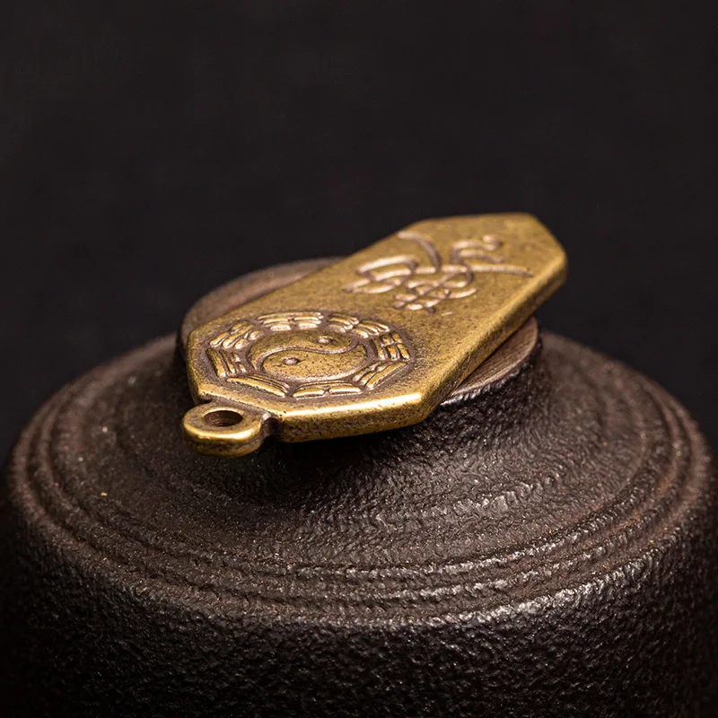Маленькие бронзовые три ножки монета жаба Lucky Feng Shui брелок кольцо кулон ювелирные