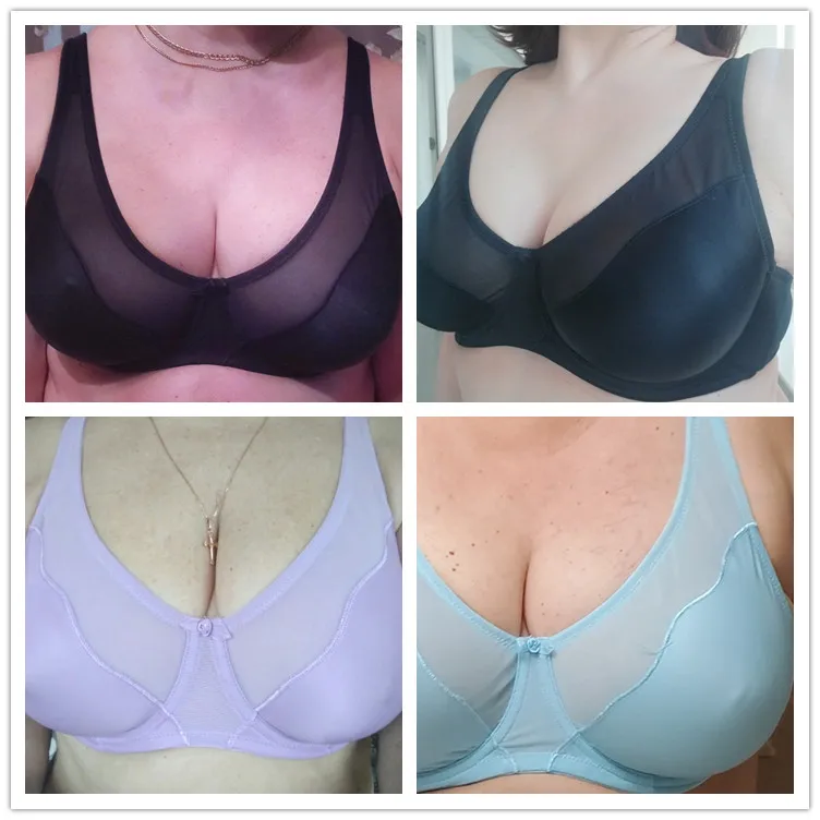 Women's Full Coverage V-neck Non Padded Underwire Minimizer Bra Plus Size