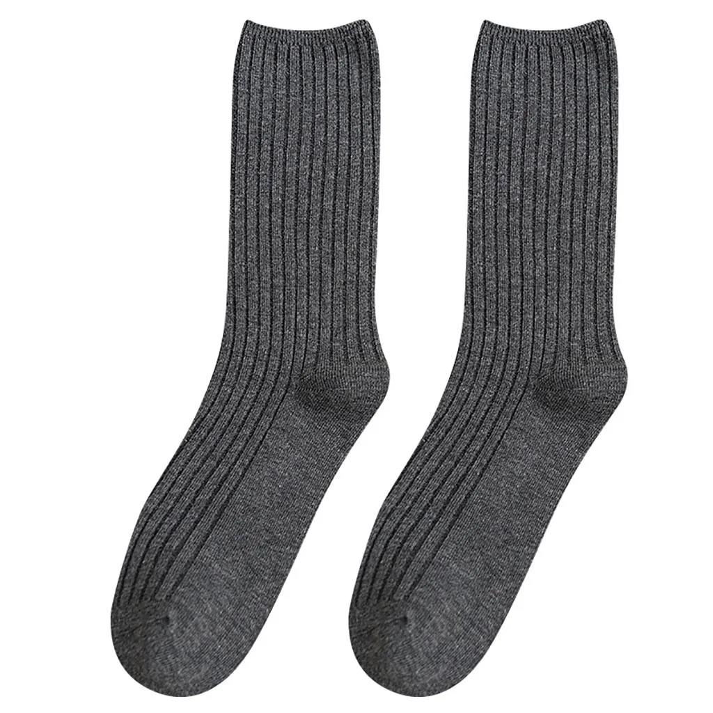 Dark Gray Женские однотонные Осенние повседневные хлопковые теплые носки skarpetki damskie зима calcetines mujer harajuku забавные meias sokken skarpety - Цвет: Dark Gray