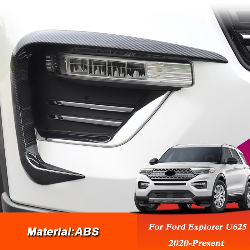 

For Ford Explorer U625 2020 Car Styling ABS Car Front Fog Light Frame Stickers Sequins Cover Automobile Decoration Accessories