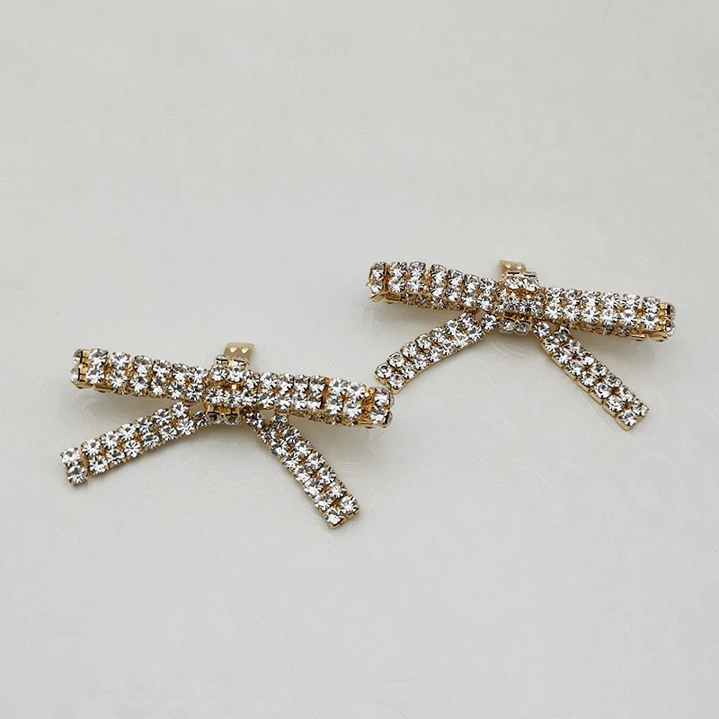 Fashion Women's Shoes Flower Metal Rhinestone Decorative Bowknot Removable Shoe Buckle Clip DIY Wedding Shoe Accessories