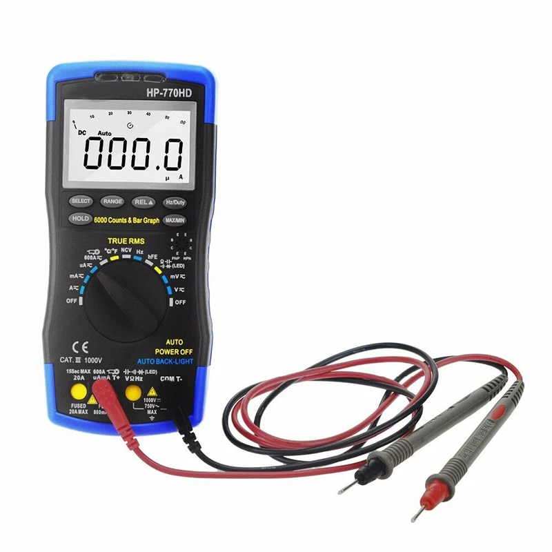 HP-770HD Цифровой мультиметр Авто Диапазон True RMS AC DC Напряжение частоты постоянной
