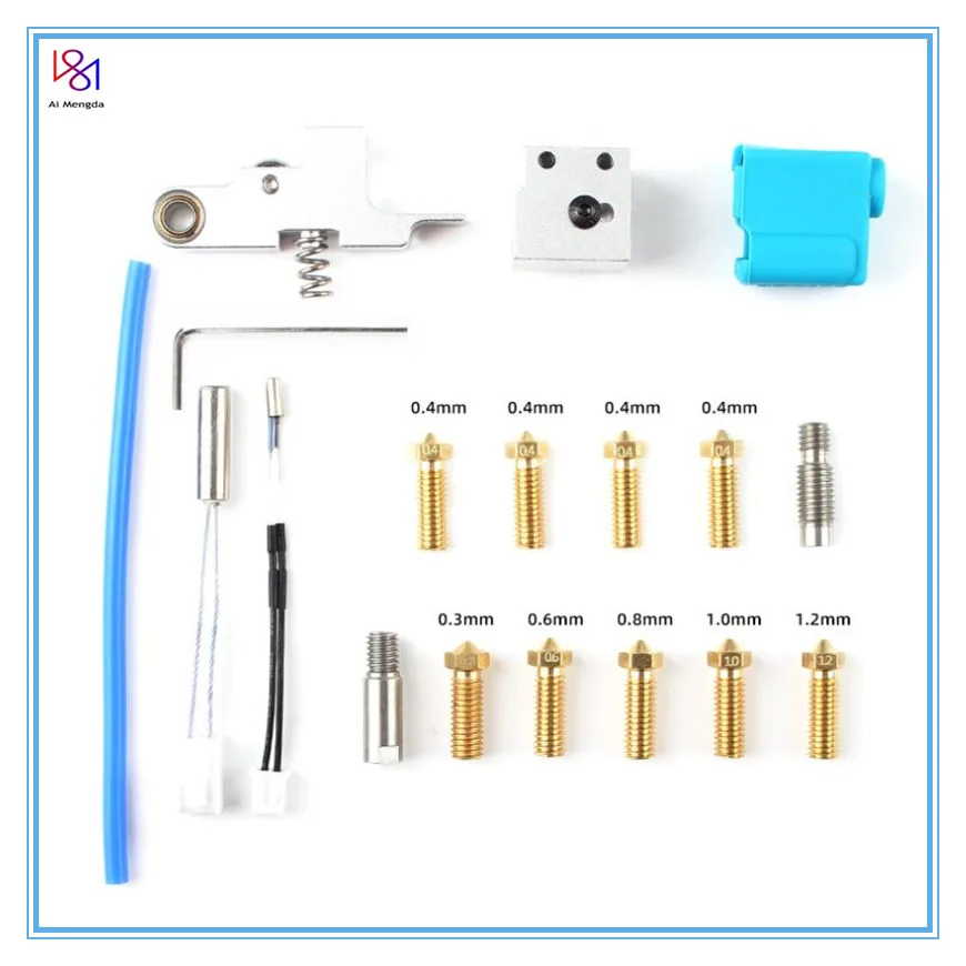 

Artillery 3D Printer Sidewinder X1 and Genius Nozzle Hotend Silicone Sleeve Throat Handle Thermistor Heating Pipe Heated Block