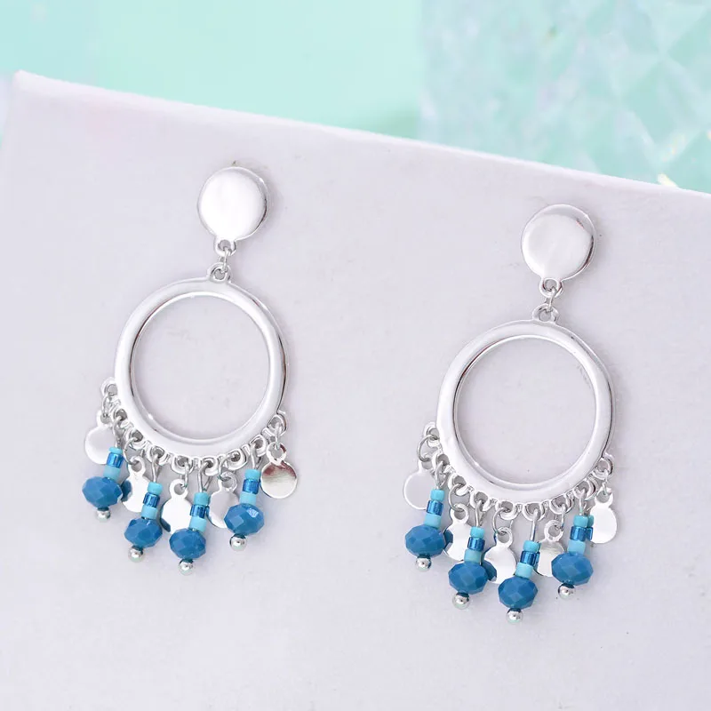 Shineland этнические Бусины круглые Висячие серьги для женщин женские 2020 Свадебные