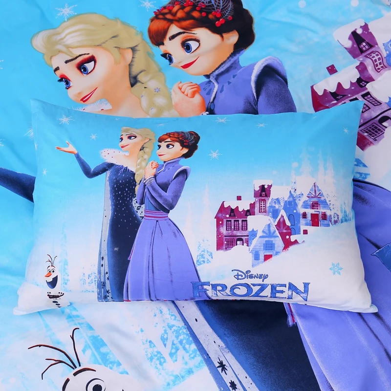 Disney Blue Frozen 2 Эльза Анна Принцесса 100% хлопок постельное белье Комплект постельного