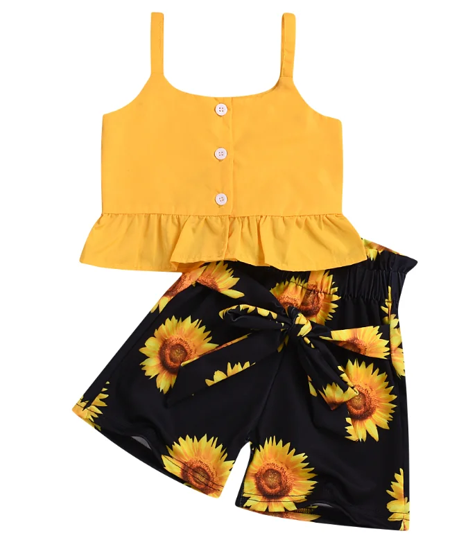 

AU Toddler Baby Kid Girl 2T-6T Clothes Sleeveless Crop Tops Floral Shorts Pants Outfit