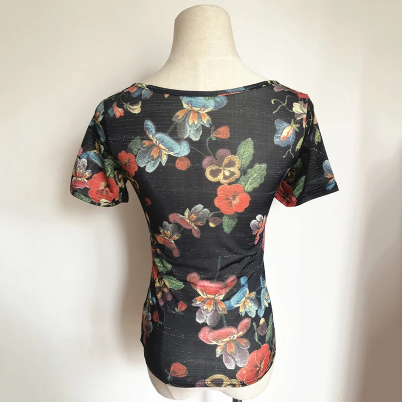 

Latin Dance Top Women Fashion Printed Short Sleeve Shirts Lady Rumba Cha Cha Samba Tango Salsa Dancing Performance Wear DN5630