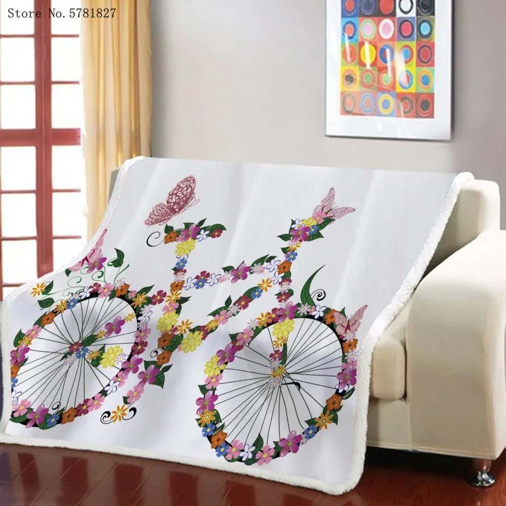 ?? 自転車蝶花シェルパブランケット美人加重毛布カスタム漫画家毛布寝室用スローブランケット