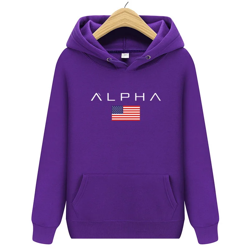 Модные мужские толстовки ALPHA 2019 повседневные пуловеры с капюшоном свитшоты
