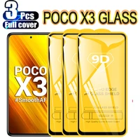 9d 3pcs tempered glass for xiaomi poco x3 nfc pro screen protector for xiaomi poco x3 x3nfc x3pro full cover glass