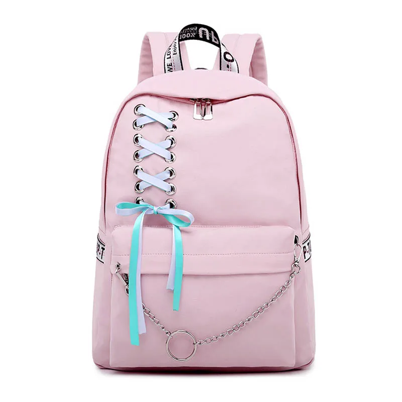 

Preppy Style Waterproof Nylon Women School Backpack for Teenage Girls Laptop Knapsack Female Travel Daily Mochila Escolar