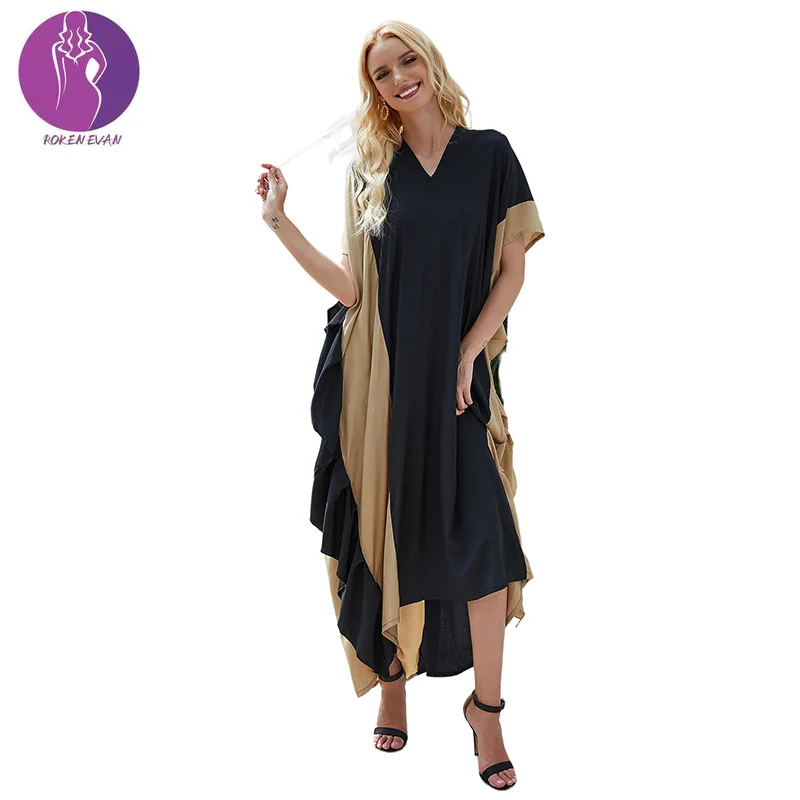 Roken Evan Phnom penh satin hand sewn drill loose bat sleeve cape KAFTAN Middle Eastern gown  abayas for women