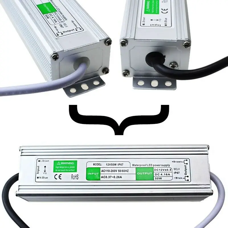 Викторовна AC 110 V 220 V к DC12V 10 Вт-150 Вт Водонепроницаемый ip67 трансформатор Питание адаптер светодио дный драйвер открытый для полосы света