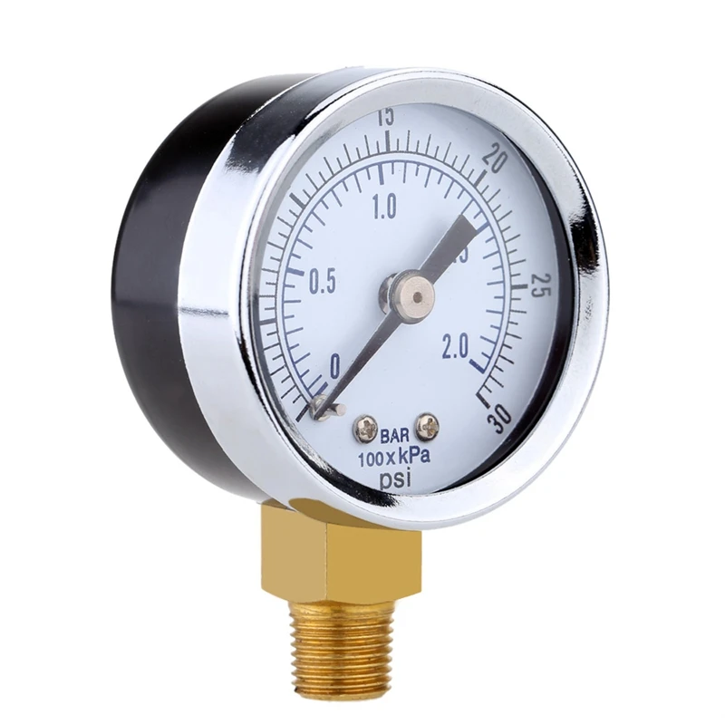 0-30PSI Air Compressor Gauge 2 Inch Face Side Mount 1/8 NPT Compressed Hydraulic Pressure Tester Measurer | Инструменты