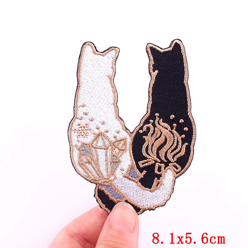 

Cartoon Animals Patch Stripes Cute Cat Badges Embroidered Patches for Clothing Dog Frog Fox Stickers Iron on Patches for Clothes