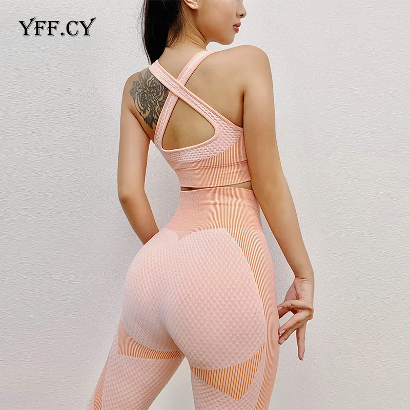 Set de mallas deportivas sin costuras hyperflex, conjunto de ropa deportiva para mujer, conjunto de ropa deportiva para gimnasio de 2 piezas